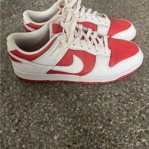 Nike Red and White Sneakers Dunk shoes